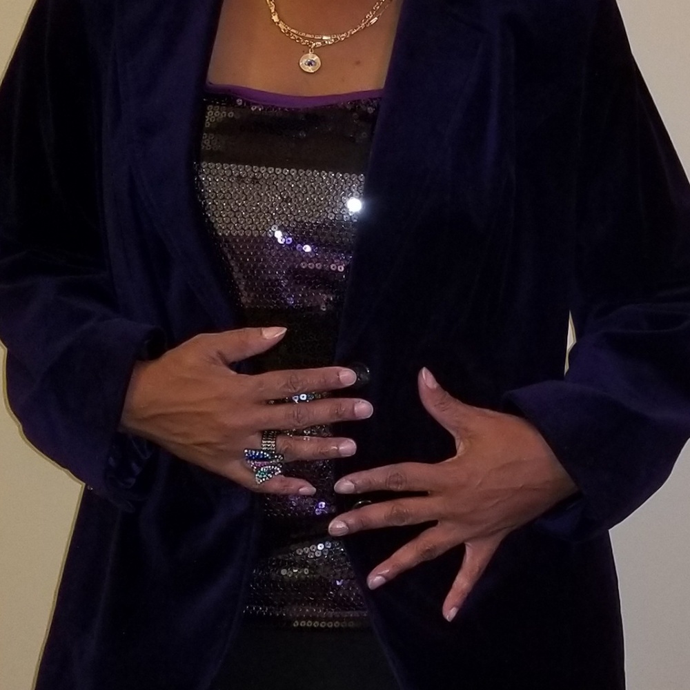 NWT Lane Bryant Purple Velvet Blazer